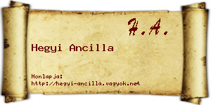 Hegyi Ancilla névjegykártya